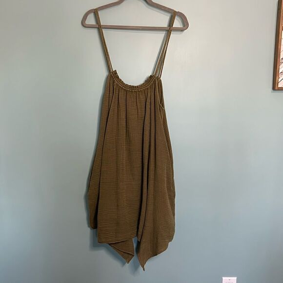 Daily Practice Olive Green Gauze Tank Dress NWOT - Picture 1 of 8